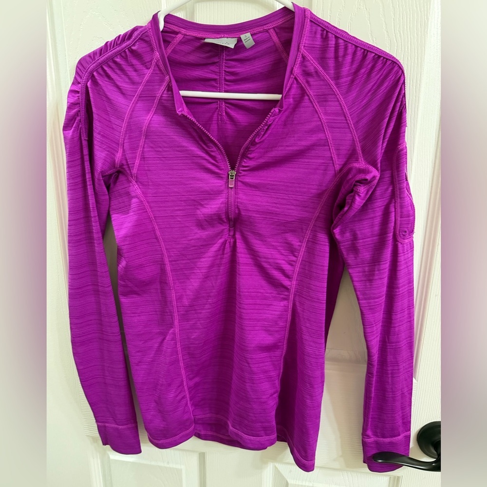 Athleta women's long-sleeve half-zip top magenta purple small